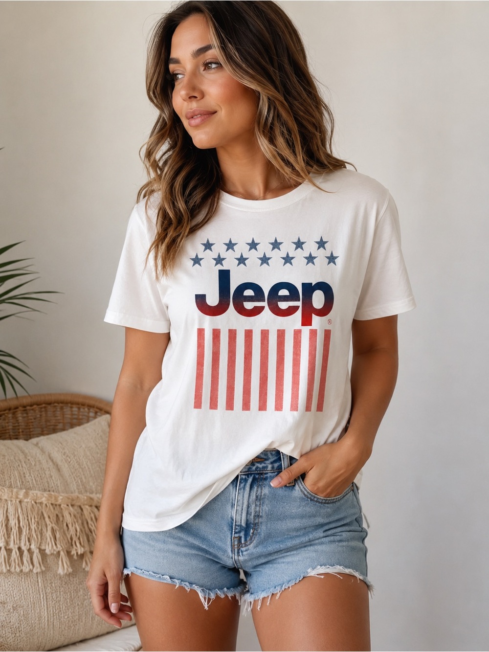 Jeep Women's USA Flag Logo Tee NWT - 250 Edition-XL